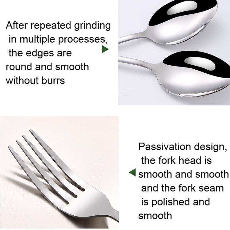 Stainless Steel Portable Cutlery Set Western Steak Knife Fork Spoon Set,Color: Blue Gold