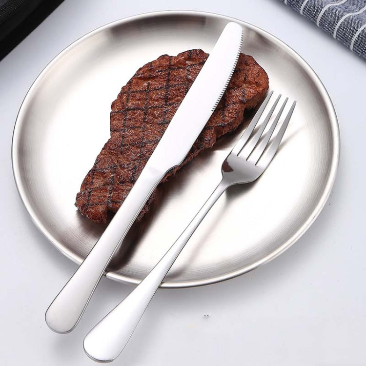 Stainless Steel Portable Cutlery Set Western Steak Knife Fork Spoon Set,Color: Red Gold