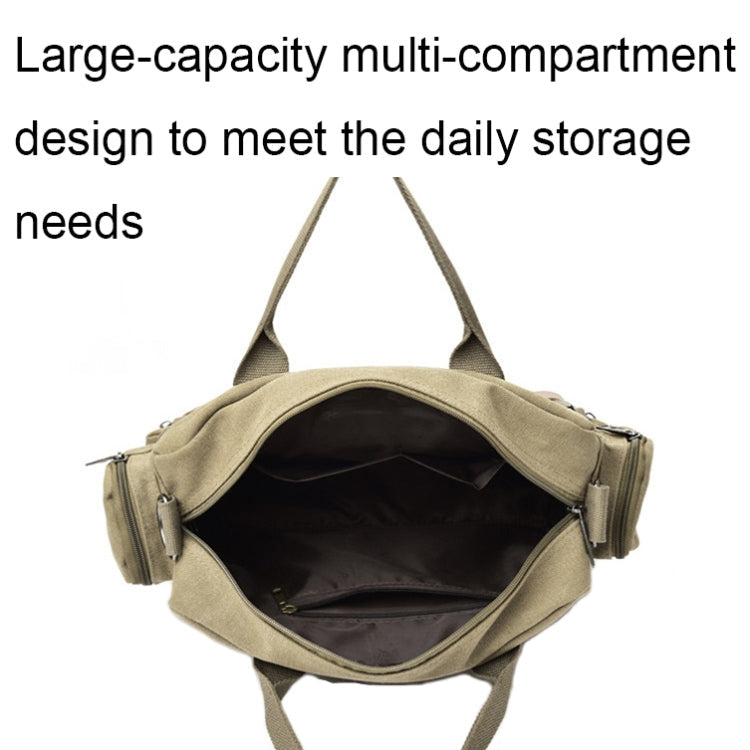 DJ05 Outdoor Canvas Waterproof Handbag Laptop Single-shoulder Bag(Dark Gray)