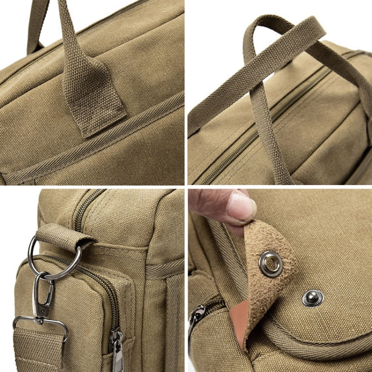 DJ05 Outdoor Canvas Waterproof Handbag Laptop Single-shoulder Bag(Dark Gray)