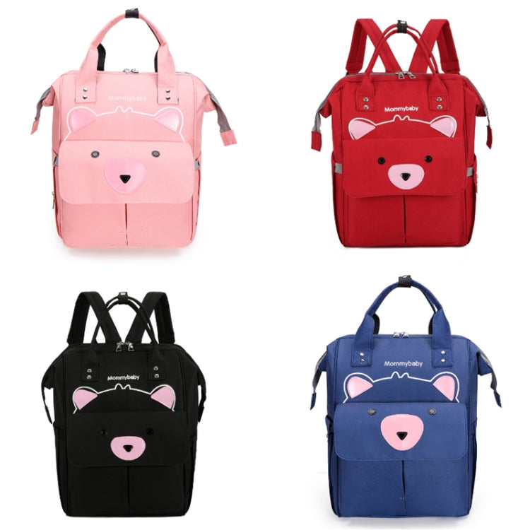 Maternity Bottle Diaper Storage Large Capacity Backpack Mummy Bag(Bear Pink)
