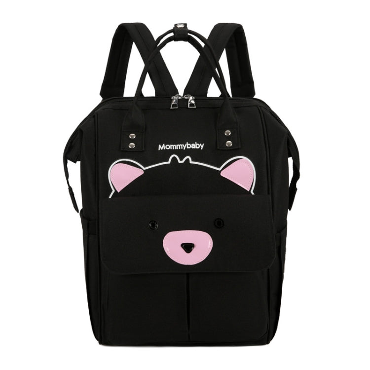 Maternity Bottle Diaper Storage Large Capacity Backpack Mummy Bag(Bear Black)
