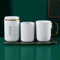 JM043 Home Mouthwash Cup Set Couple Convenient Travel Toothbrush Box, Style: 3 Cups White