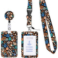 Floral Adjustable Retractable Card Holder Name Badge Work Bank Credit Card Sleeve(Blue Flower)