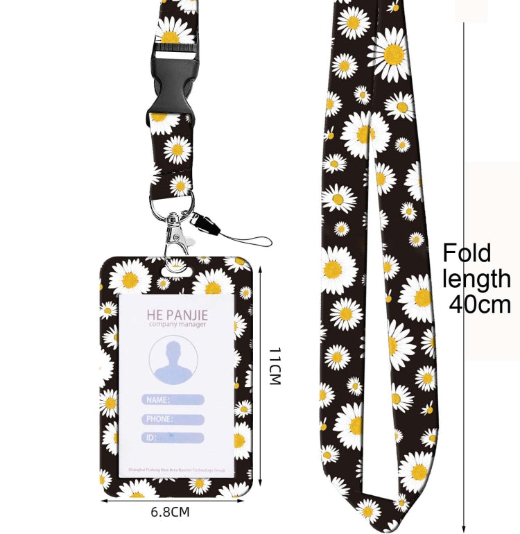 Floral Adjustable Retractable Card Holder Name Badge Work Bank Credit Card Sleeve(Red Flower)