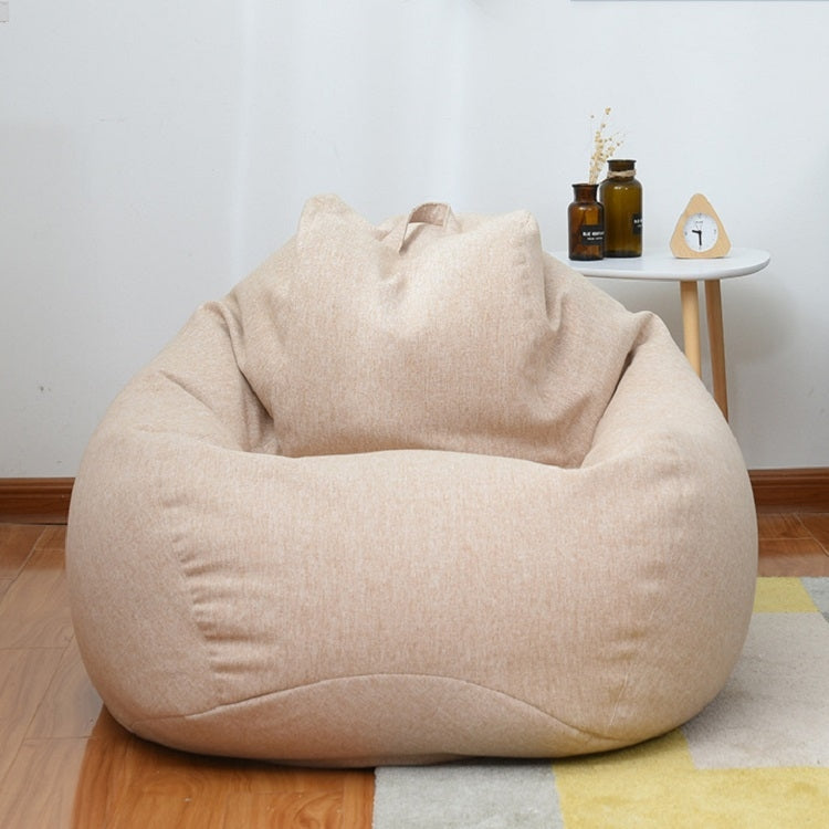 Lazy Sofa Bean Bag Chair Fabric Cover, Size: Large(Light Khaki)