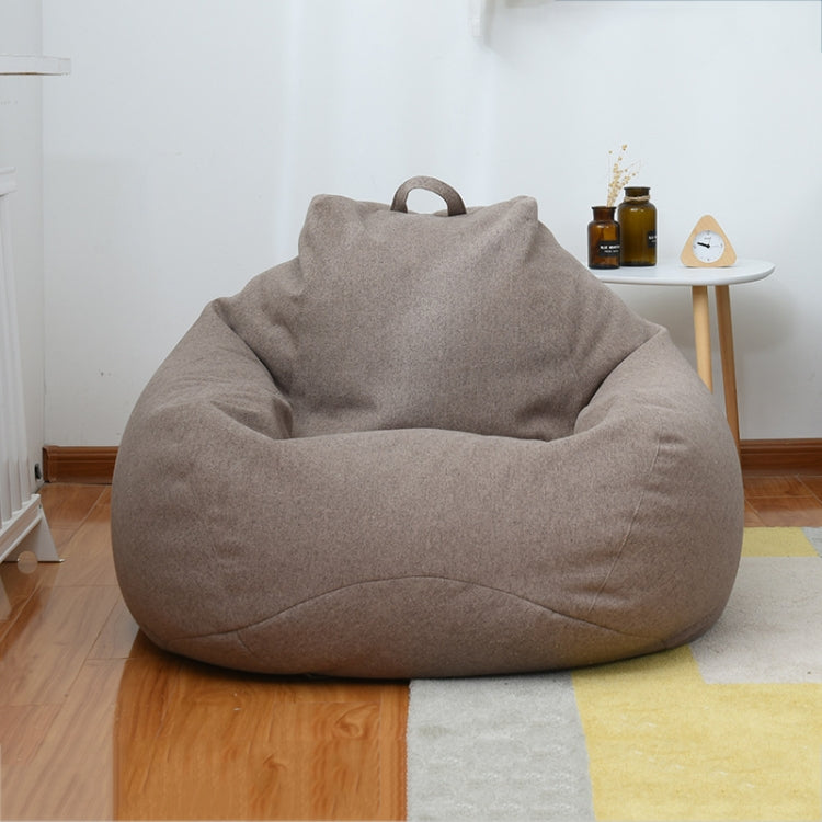 Lazy Sofa Bean Bag Chair Fabric Cover, Size: Large(Flax Brown)