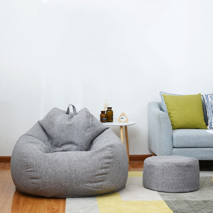 Lazy Sofa Bean Bag Chair Fabric Cover, Size: Large(Flax Brown)