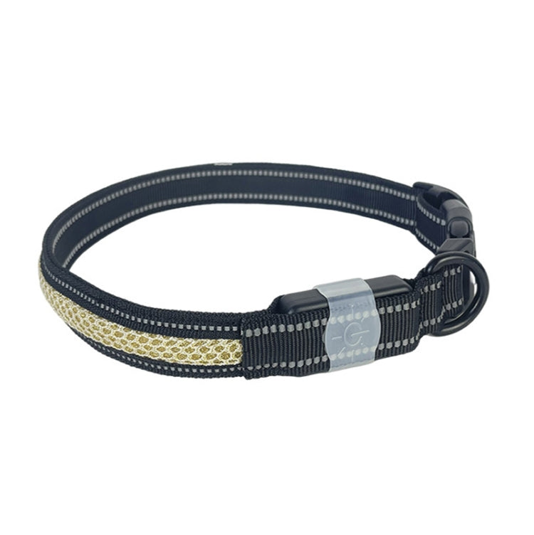 LED Rechargeable Wear-resistant and Waterproof Pet Lighting Collar, Size: S(Black)