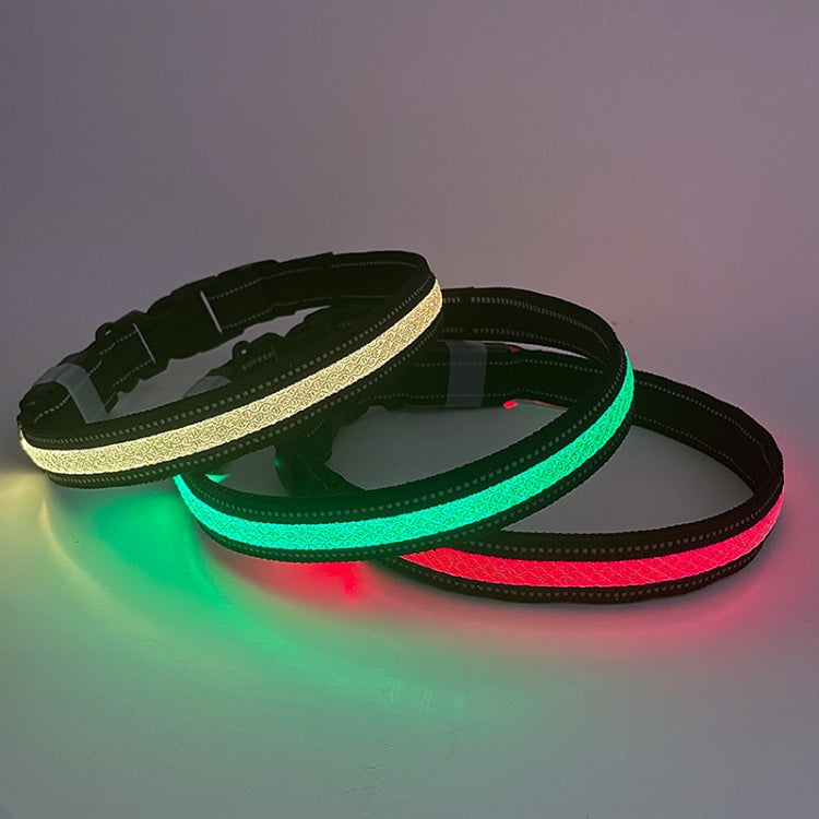LED Rechargeable Wear-resistant and Waterproof Pet Lighting Collar, Size: S(Black)