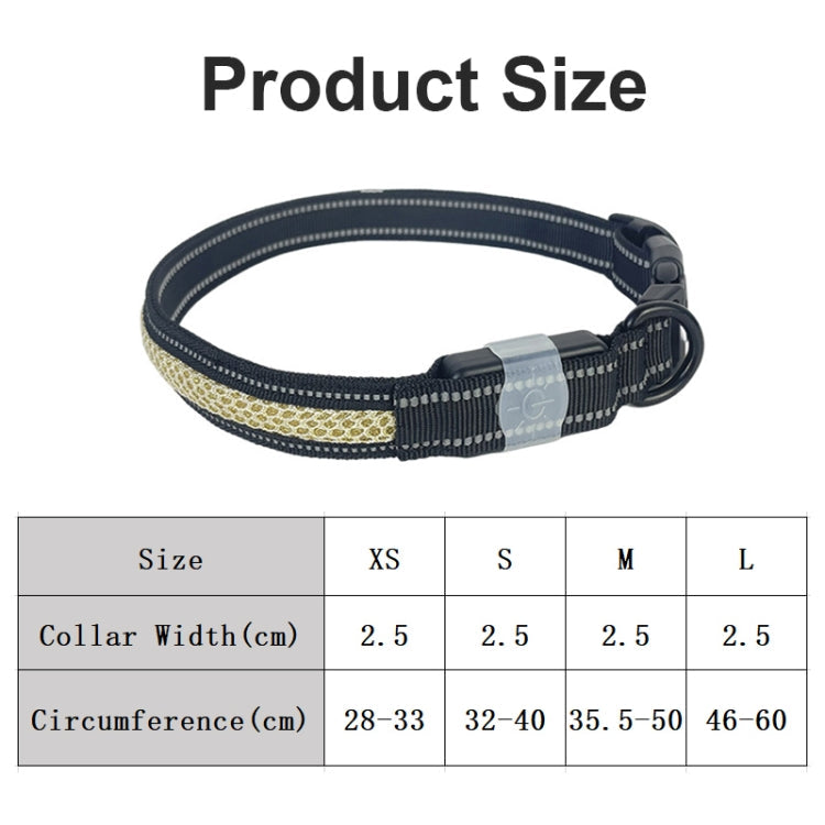LED Rechargeable Wear-resistant and Waterproof Pet Lighting Collar, Size: M(Black)