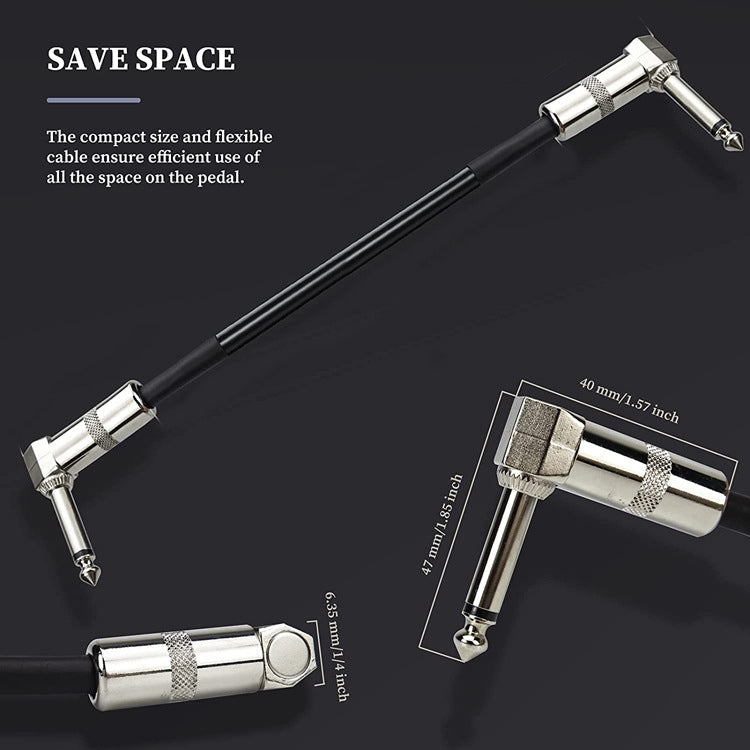 Single Block Audio Instrument Electric Guitar Effect Line, Cable Length: 15cm(Square Head Silver)