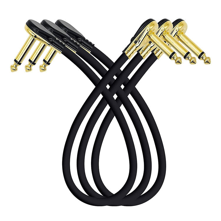 Single Block Audio Instrument Electric Guitar Effect Line, Cable Length: 30cm(Flat Head Gold)