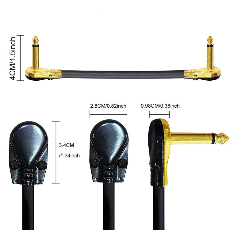 Single Block Audio Instrument Electric Guitar Effect Line, Cable Length: 30cm(Flat Head Gold)
