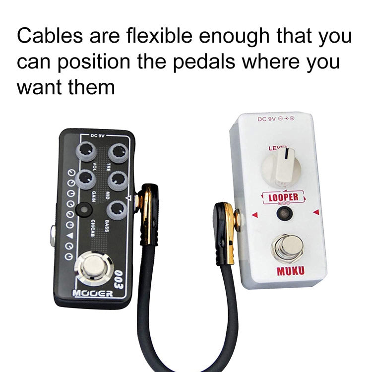 Single Block Audio Instrument Electric Guitar Effect Line, Cable Length: 30cm(Flat Head Gold)