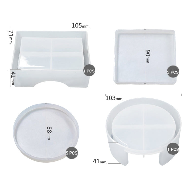 DIY Crystal Epoxy Storage Box Silicone Mould, Specification: 12 PCS/Set