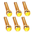 6PCS Guitar Dipping Pure Copper Citrimine Guitar Caps, Style: Crystal Head (Yellow)