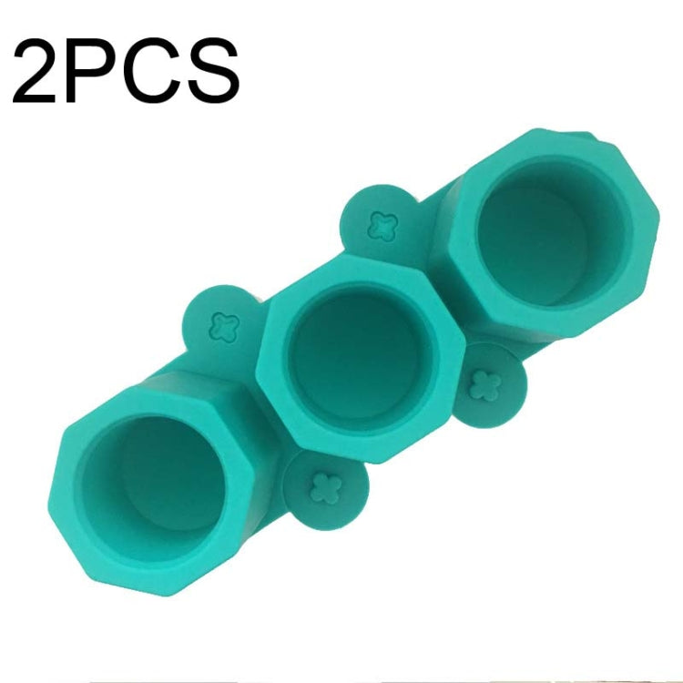 2 PCS 3 Grid Silicone Diamond Ice Tray Succulent Flower Pot Mold DIY Plaster Mold(Ink Green)