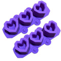 2 PCS 3 Grid Love-shaped Ice Cup Ice Tray Silicone Mold Cake Mold(Purple)