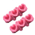 2 PCS 3 Grid Love-shaped Ice Cup Ice Tray Silicone Mold Cake Mold(Pink)