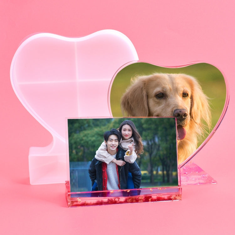 Heart-shaped Square Photo Frame Display DIY Silicone Mould, Spec: L (Square)