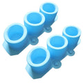 2 PCS 3 Grid Round Ice Cup Ice Tray Silicone Mold Cake Mold(Blue)