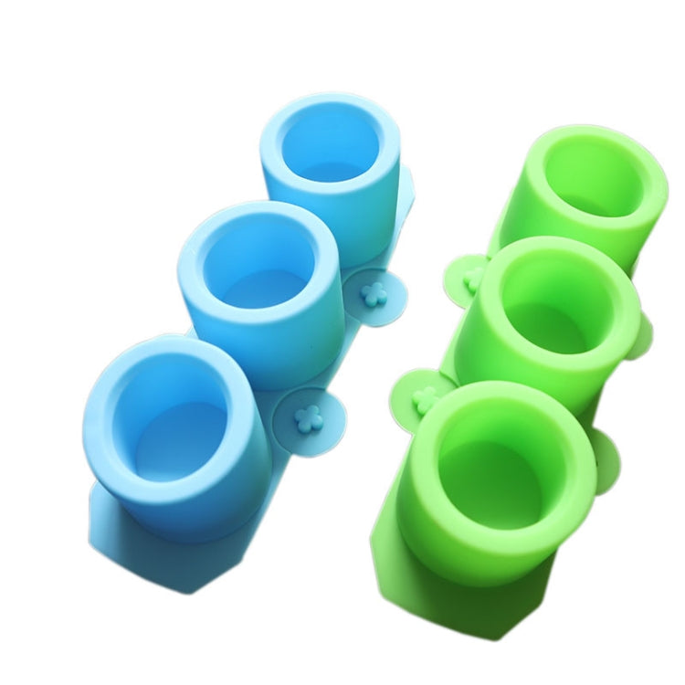 2 PCS 3 Grid Round Ice Cup Ice Tray Silicone Mold Cake Mold(Blue)