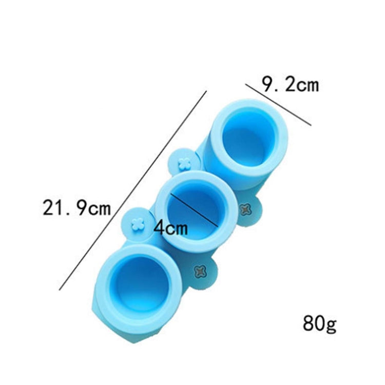 2 PCS 3 Grid Round Ice Cup Ice Tray Silicone Mold Cake Mold(Blue)