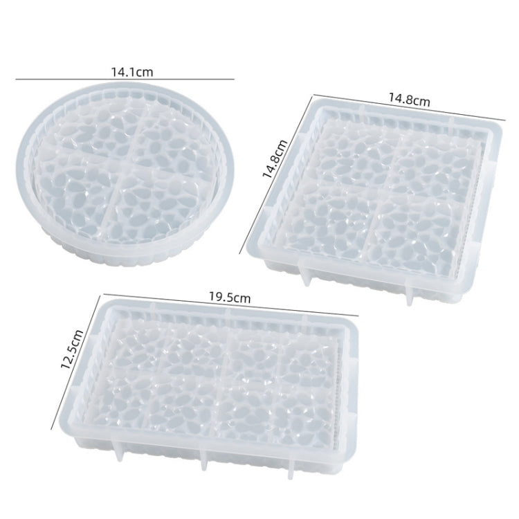 DIY Round and Square Diamond Pattern Storage Tray Silicone Mold, Specification: Round