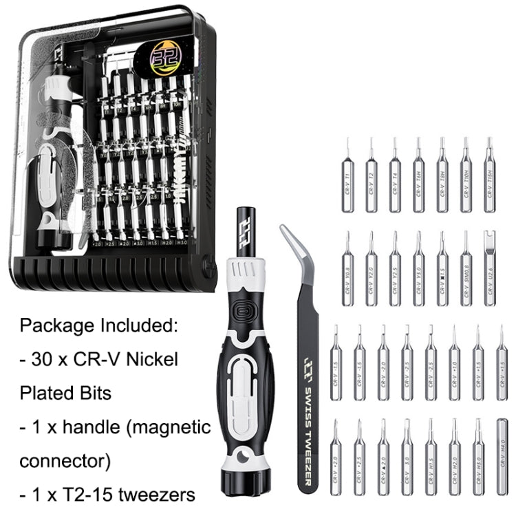 JAKEMY JM-8189 32 In 1 Cross Screwdriver Tool Set Computer Phone Repair Tool(Black)