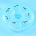 2 PCS Round 7 Days Rainbow Color Portable Pill Box Plastic Seven Grid(Light Blue)