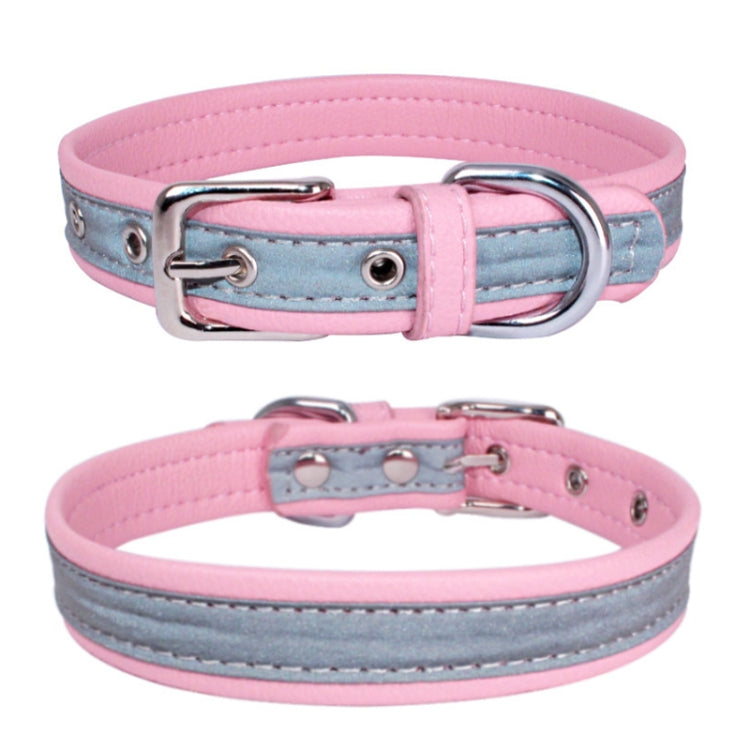 CL181K Pet Soft Reflecting Collar, Size: M(No Iron Sheet Pink)