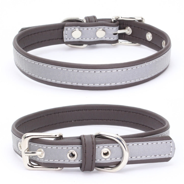 CL181K Pet Soft Reflecting Collar, Size: M(No Iron Sheet Dark Brown)