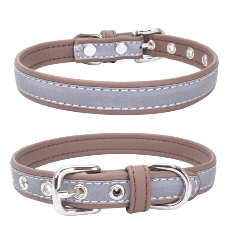 CL181K Pet Soft Reflecting Collar, Size: XXL(No Iron Sheet Light Brown)