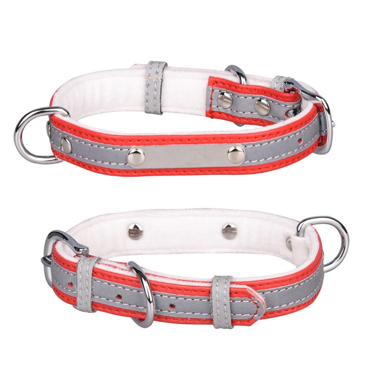 CL181K Pet Soft Reflecting Collar, Size: S(Velvet Bottom Red)