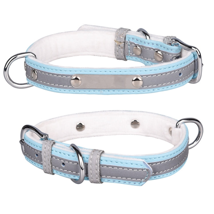 CL181K Pet Soft Reflecting Collar, Size: S(Velvet Bottom Blue)