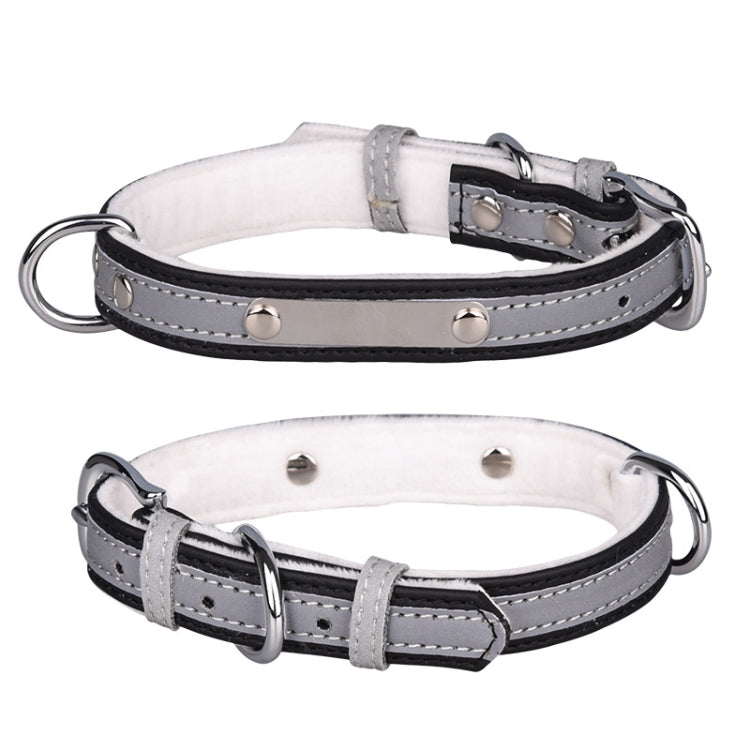 CL181K Pet Soft Reflecting Collar, Size: M(Velvet Bottom Black)