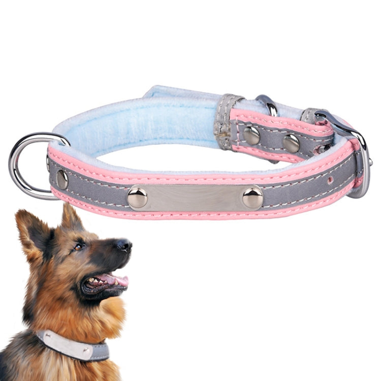 CL181K Pet Soft Reflecting Collar, Size: M(Velvet Bottom Pink)