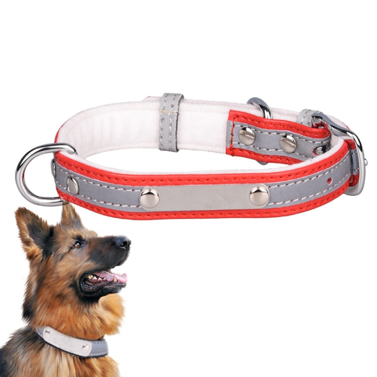 CL181K Pet Soft Reflecting Collar, Size: L(Velvet Bottom Red)