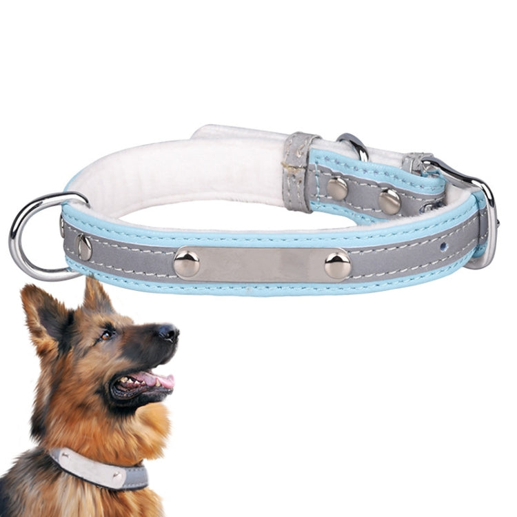 CL181K Pet Soft Reflecting Collar, Size: L(Velvet Bottom Blue)