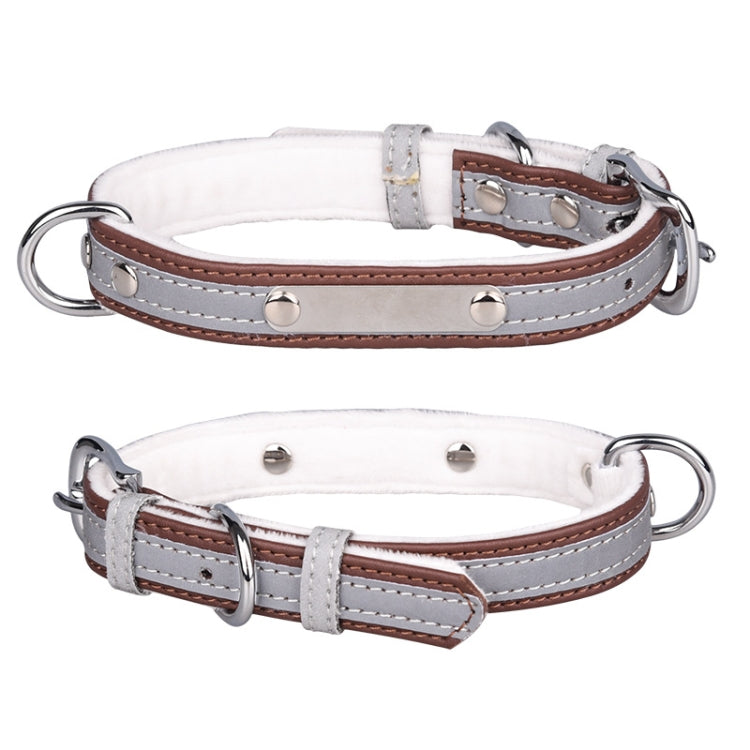 CL181K Pet Soft Reflecting Collar, Size: L(Velvet Bottom Brown)