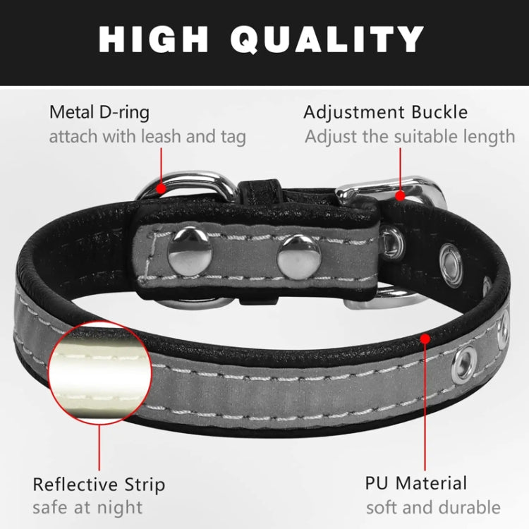 CL181K Pet Soft Reflecting Collar, Size: L(Velvet Bottom Brown)