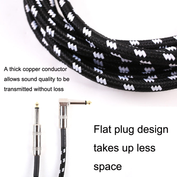 Guitar Connection Wire Folk Bass Performance Noise Reduction Elbow Audio Guitar Wire, Size: 0.5m(Black White)