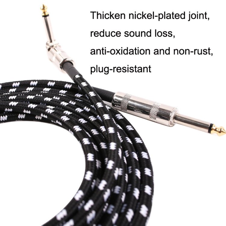 Guitar Connection Wire Folk Bass Performance Noise Reduction Elbow Audio Guitar Wire, Size: 1m(Black White)