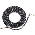 Guitar Connection Wire Folk Bass Performance Noise Reduction Elbow Audio Guitar Wire, Size: 3m(Black White)
