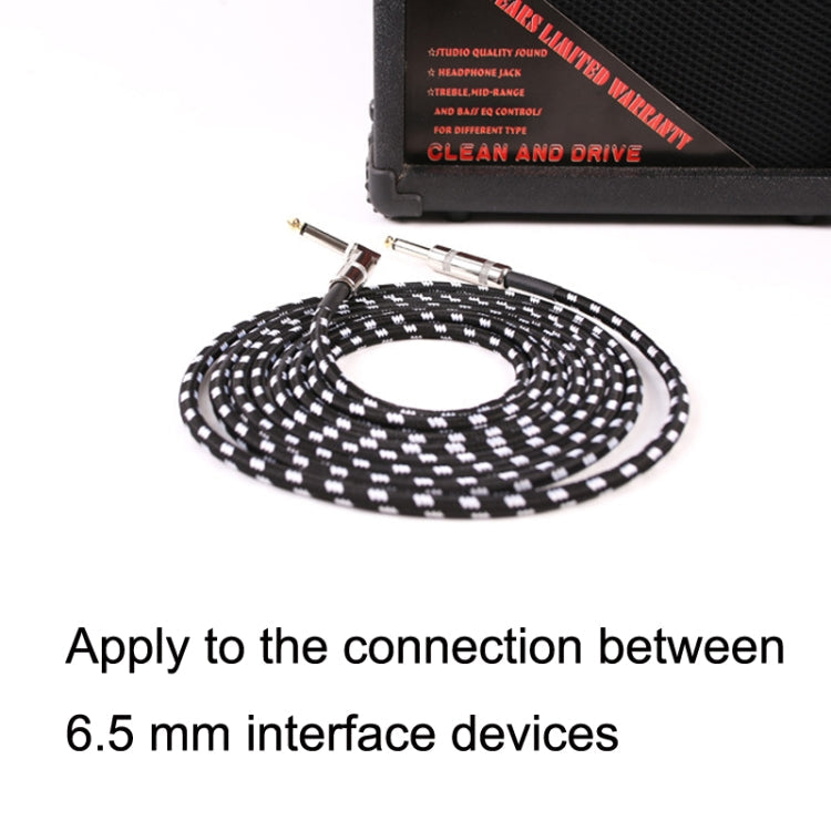 Guitar Connection Wire Folk Bass Performance Noise Reduction Elbow Audio Guitar Wire, Size: 3m(Black White)