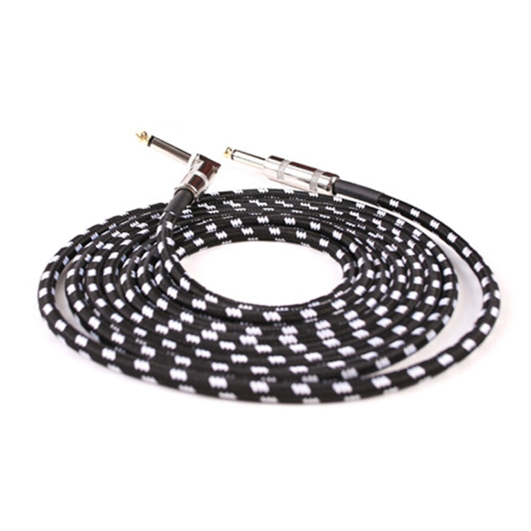 Guitar Connection Wire Folk Bass Performance Noise Reduction Elbow Audio Guitar Wire, Size: 6m(Black White)
