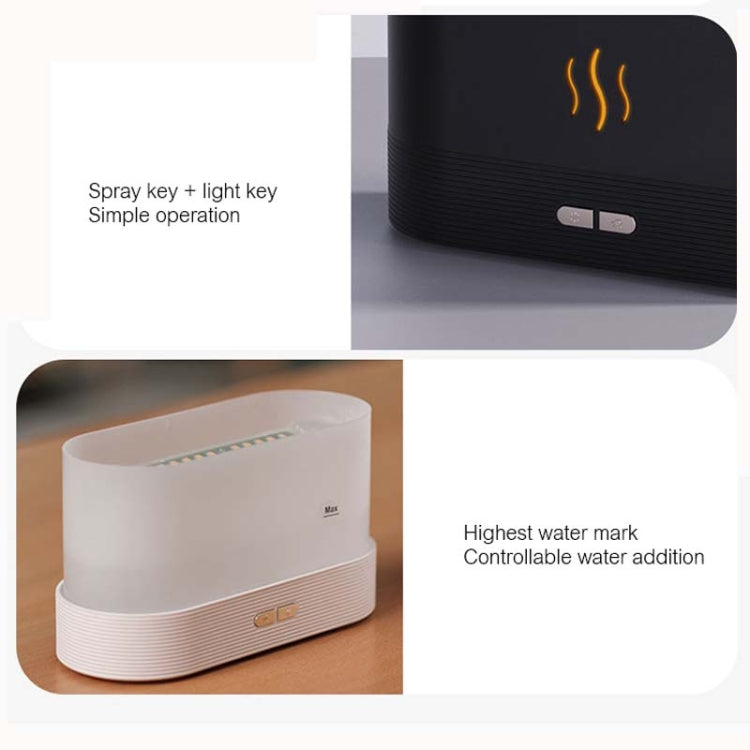 7 Color Flame Aromatherapy Machine Home Office Desk Air Humidifier(White)