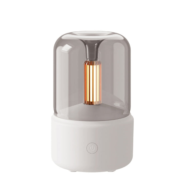 120ML Simulated Candlelight Aroma Diffuser USB Home Atmosphere Night Light Humidifier(Beige)