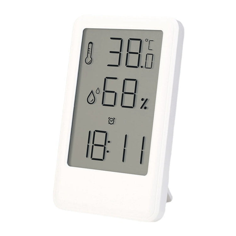 9032 LCD Large Screen Display Alarm Clock Temperature and Humidity Meter(White)